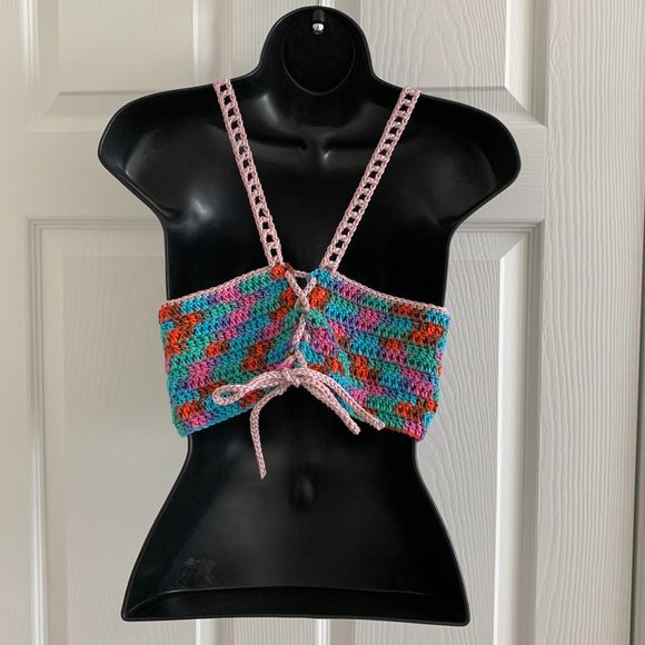 Handmade Women´s Crochet Top, Size M - Picture 5 of 10